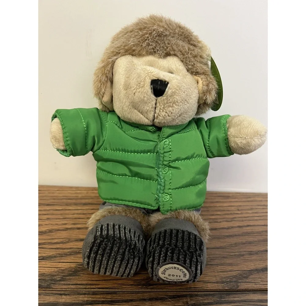 Starbucks Coffee Bearista Teddy Bear Plush 2011 104th Edition Winter Trapper Hat